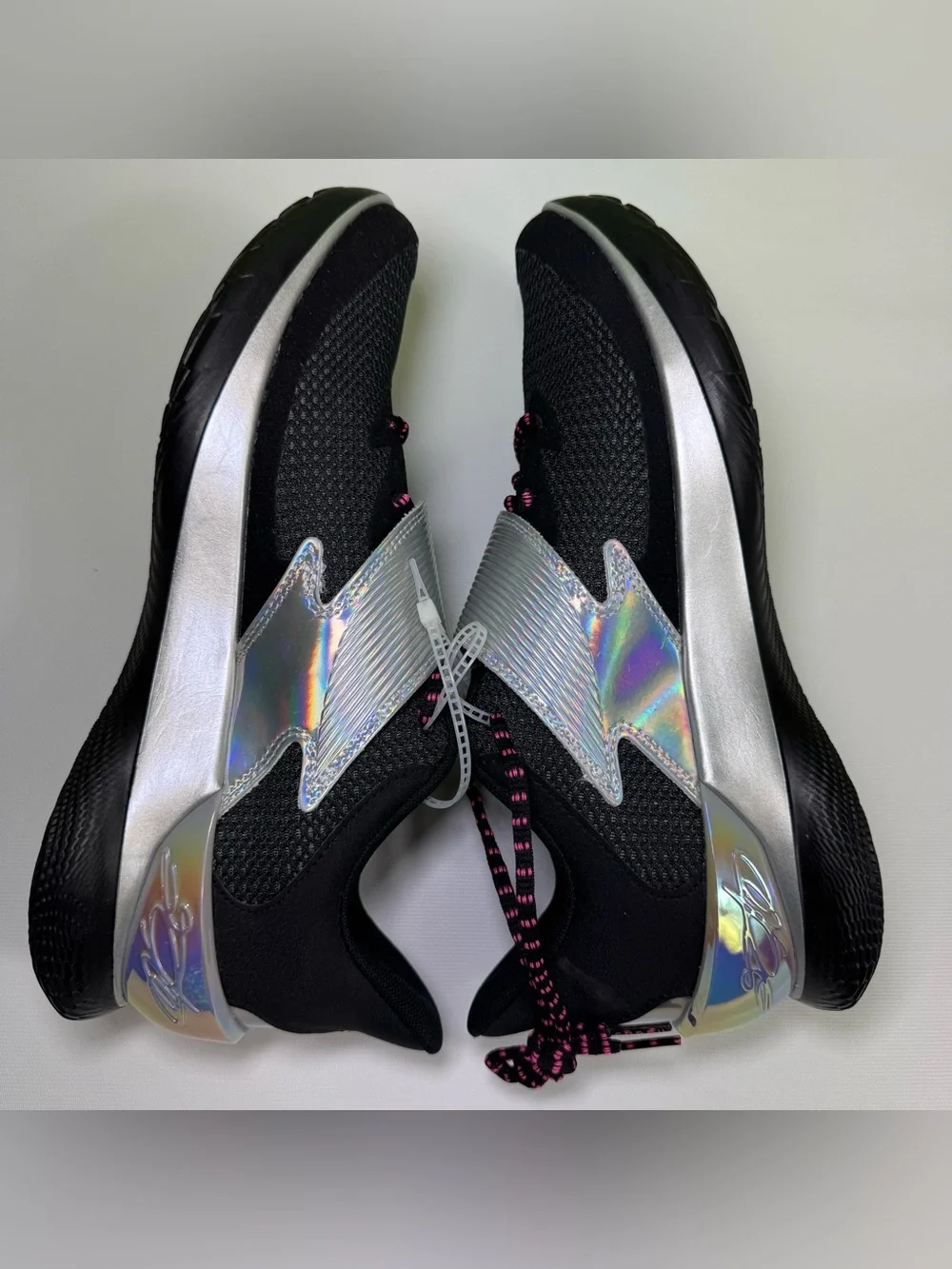 Under Armour Curry Fox 1 Gamer Basketball Shoes Black Silver Pink Size 10.5 new